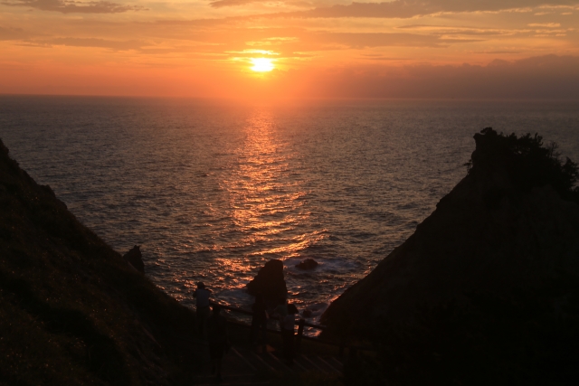 黄金崎の夕陽