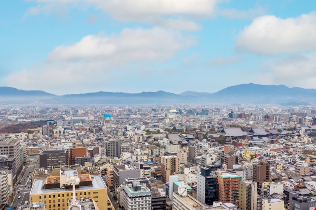 京都タワーから眺める京都市街