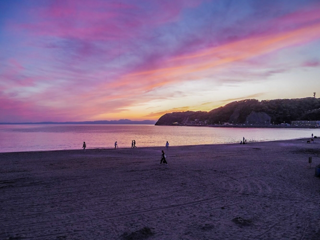 逗子海岸の夕日