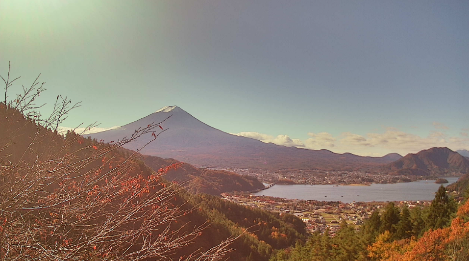 河口湖母の白滝富士山