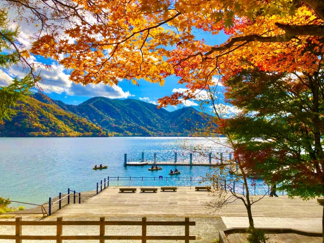 中禅寺湖の紅葉