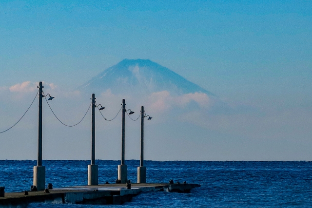 原岡桟橋と富士山