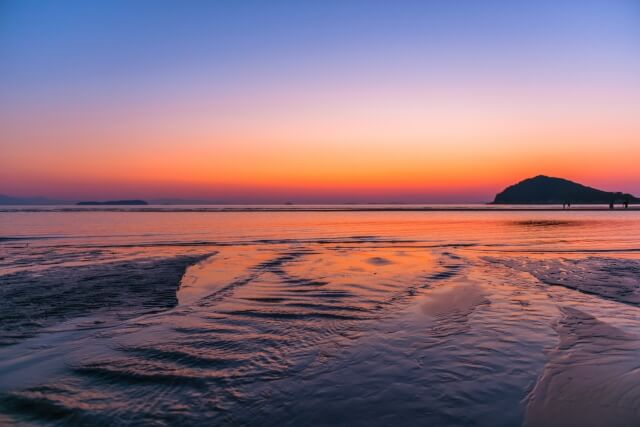 父母ヶ浜の夕陽