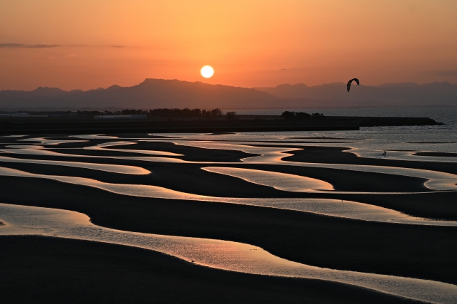 真玉海岸の夕陽