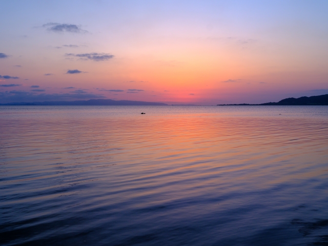 名蔵湾の夕焼け