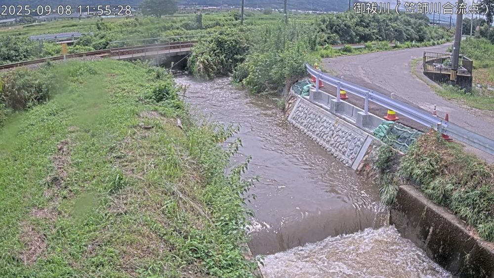 御祓川笠師川合流点