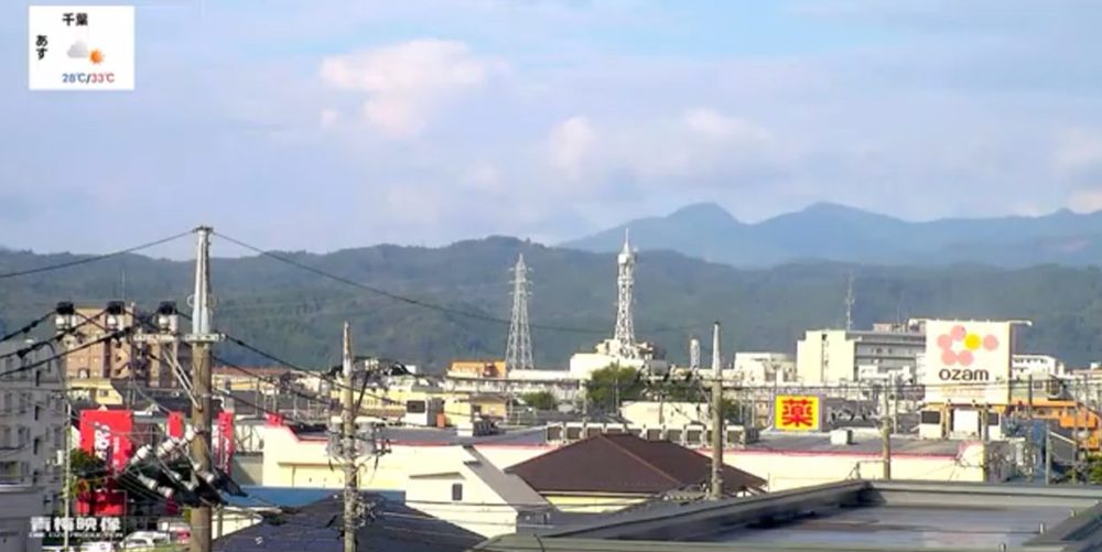 青梅市街地上空